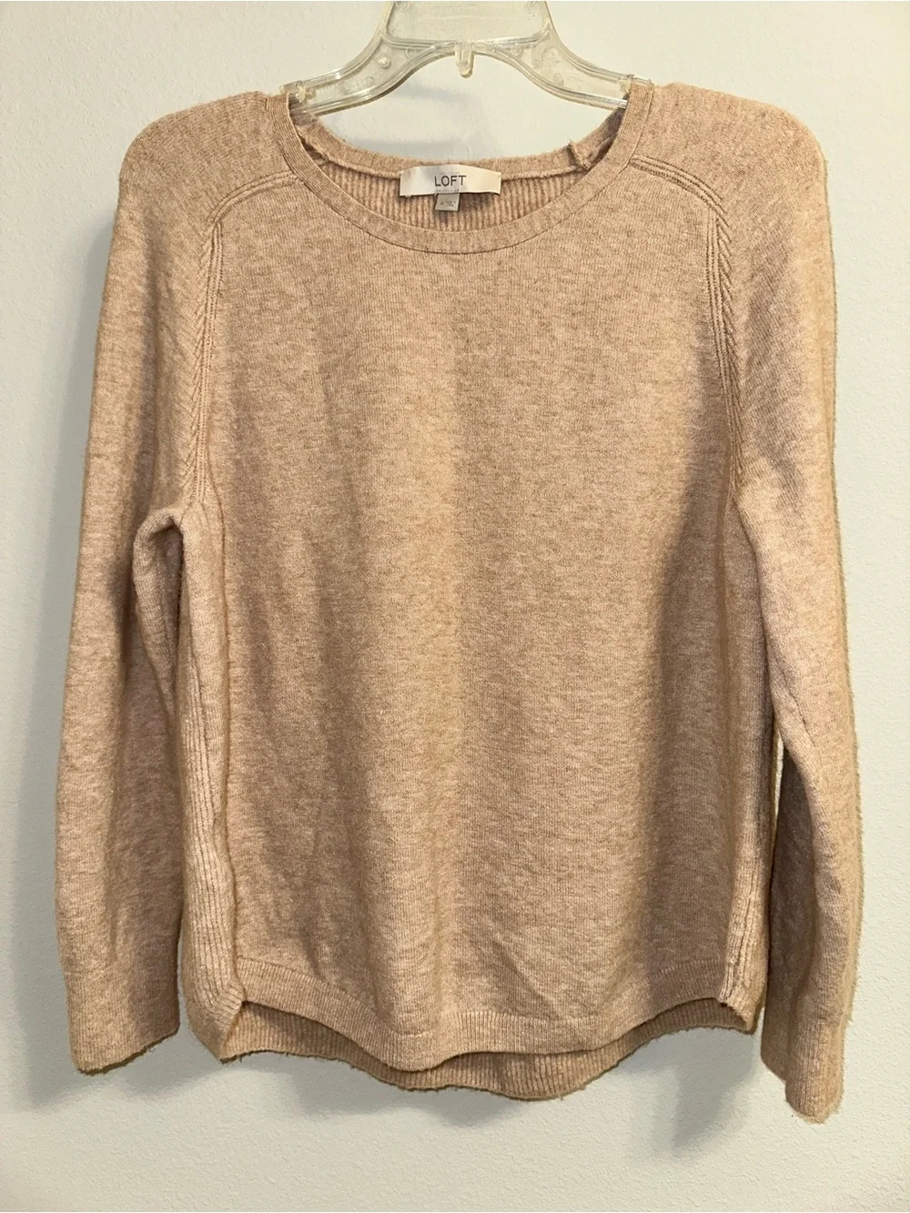 LOFT Women's Lightweight Crewneck Sweater in Blush size M